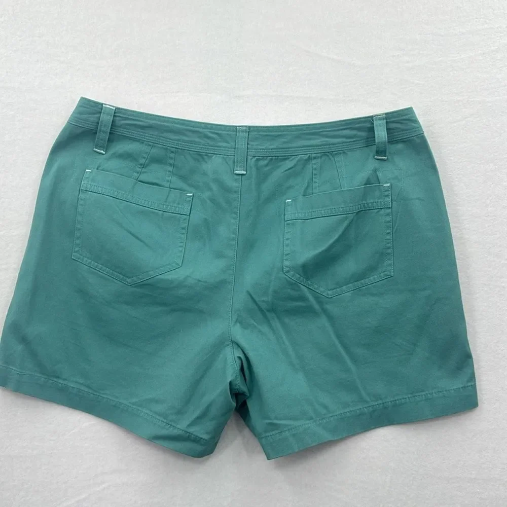 3For$20 Natural Reflection Chino Style Teal Shorts w/Pockets NWOT size 14